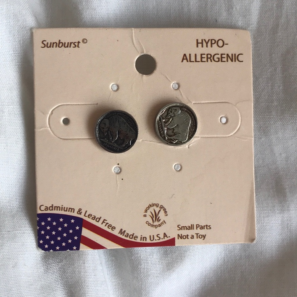 yellowstone park hypo allergenic coin earrings